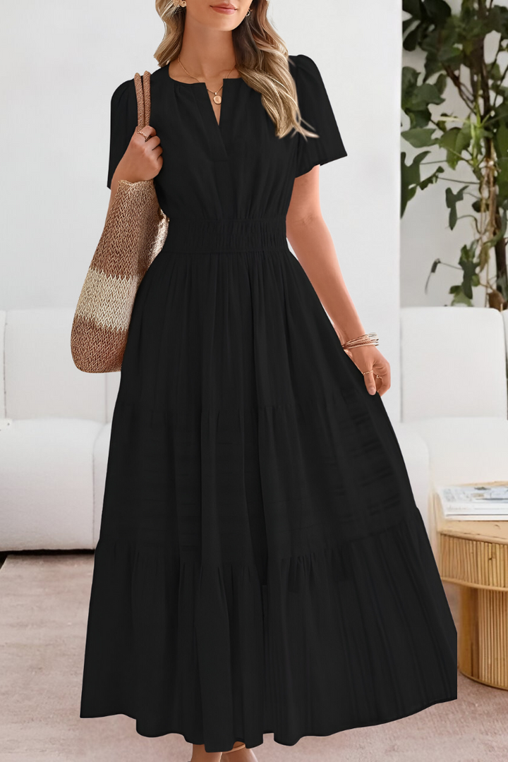 Daphne | Tiered Flutter-Sleeve Maxi Dress
