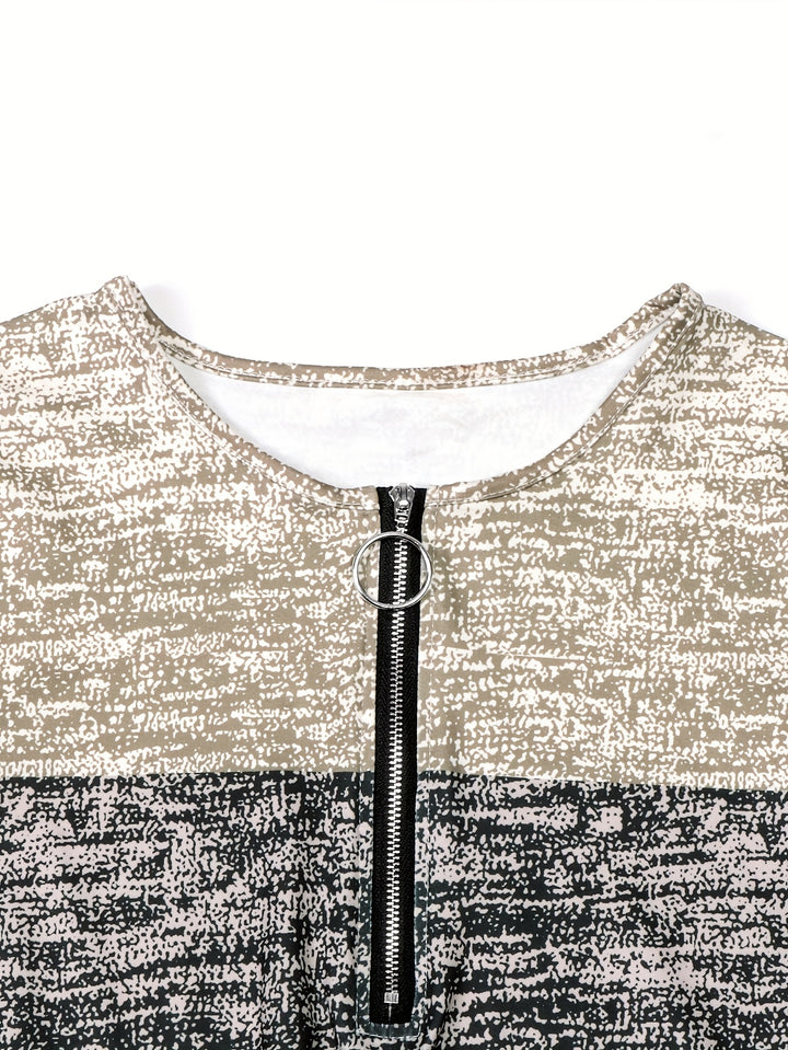 Ophelia | Colorblock Quarter-Zip Top