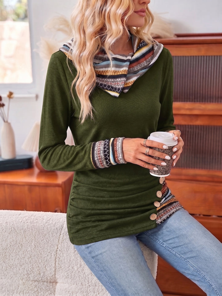 Greta | Patterned Patchwork Hoodie