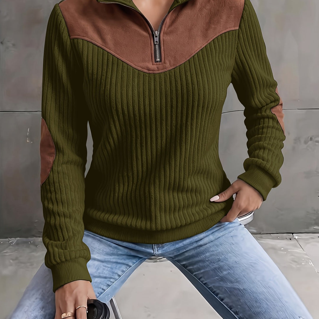 Lucinda | Ribbed Quarter-Zip Pullover