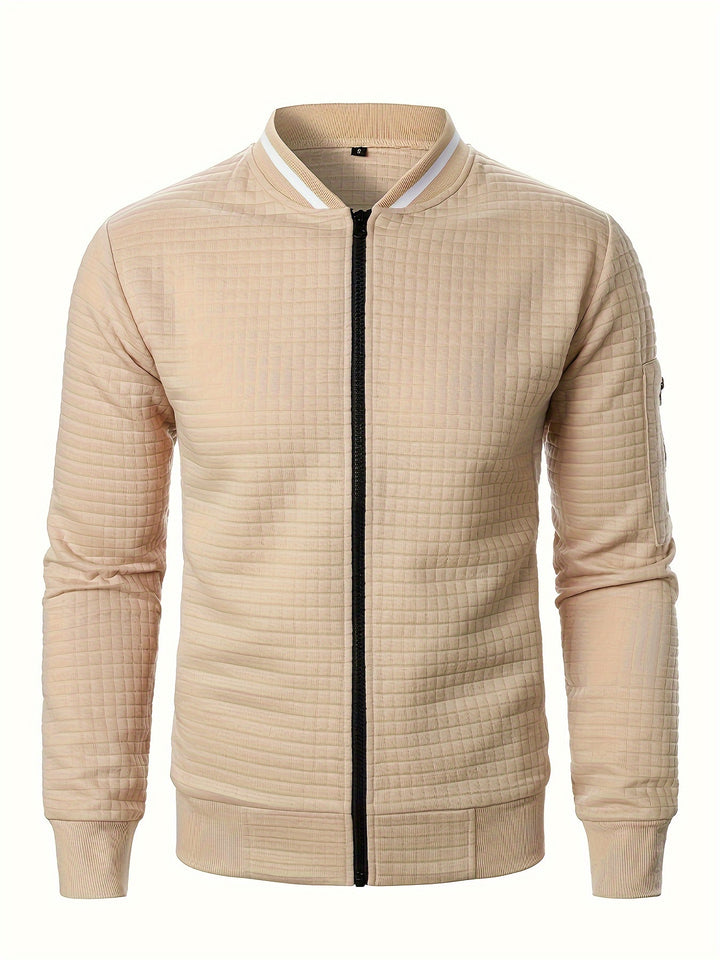 Raymond | Textured Zip-Up Bomber Jacket