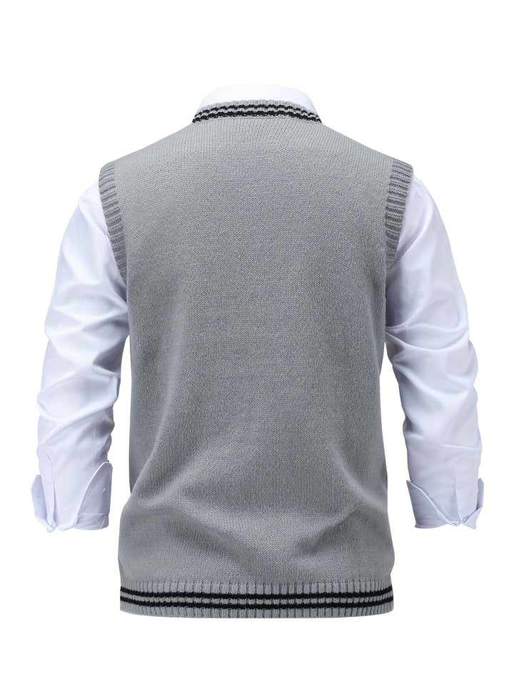 Gideon | Cable-Knit V-Neck Sweater Vest