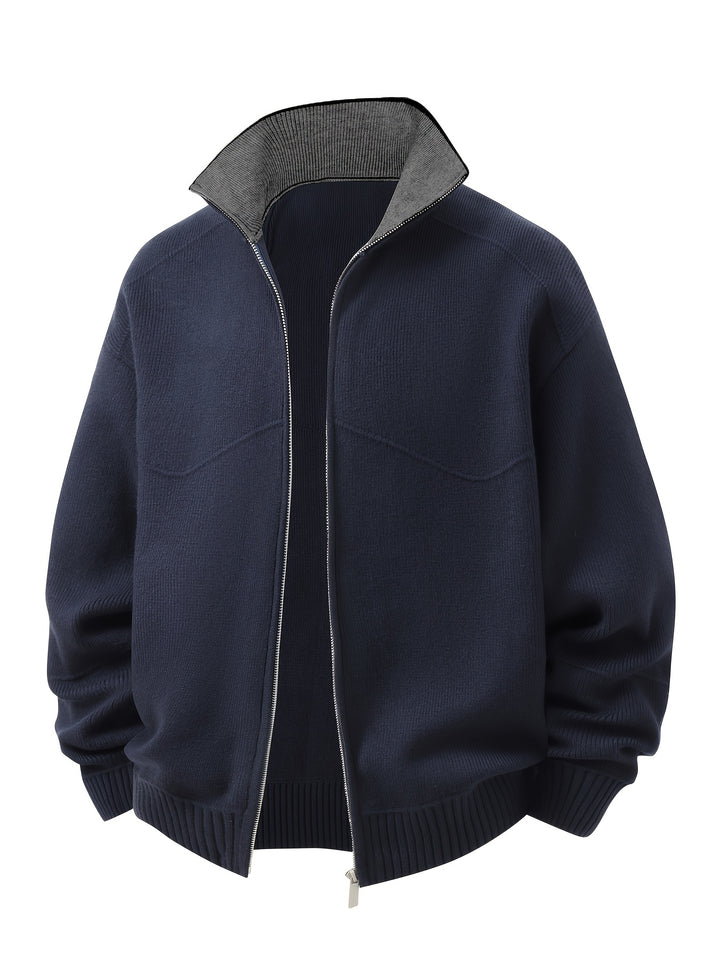 Barnaby | Zip-Front High-Neck Cardigan