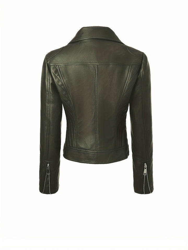 Mabel | Sculpted Zip-Front Moto Jacket