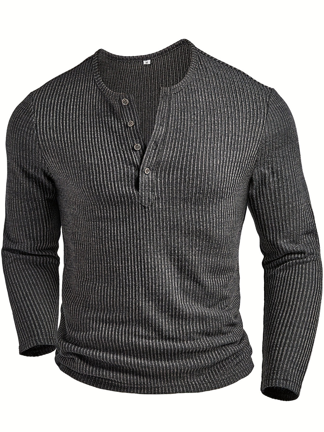 Griffin | Textured Ribbed Henley Shirt