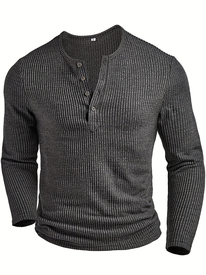Griffin | Textured Ribbed Henley Shirt
