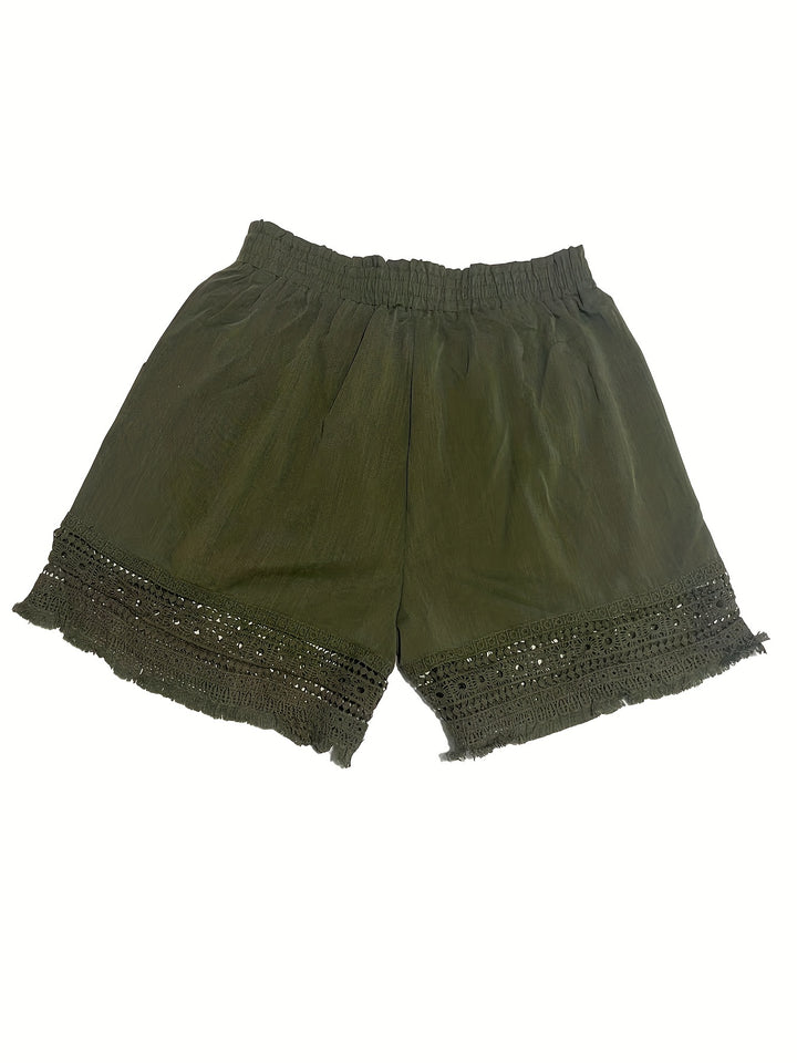 Rosemary | Lace-Trim Paper Bag Shorts