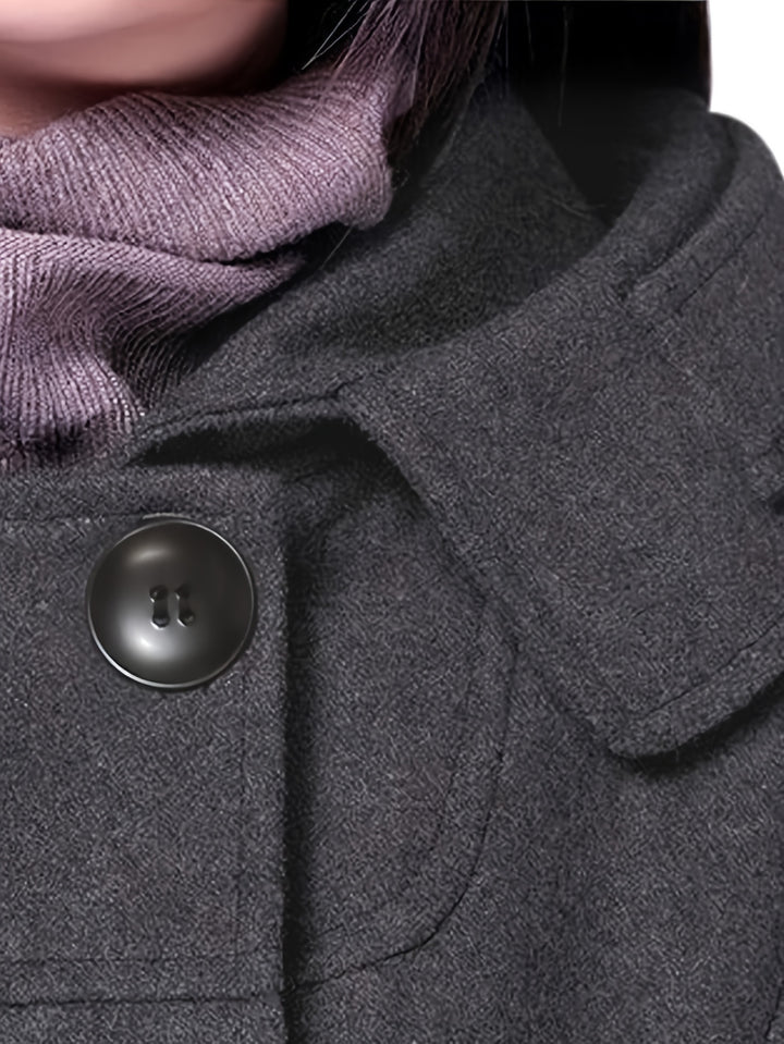 Rosanna | Hooded Double-Breasted Mid-Length Coat