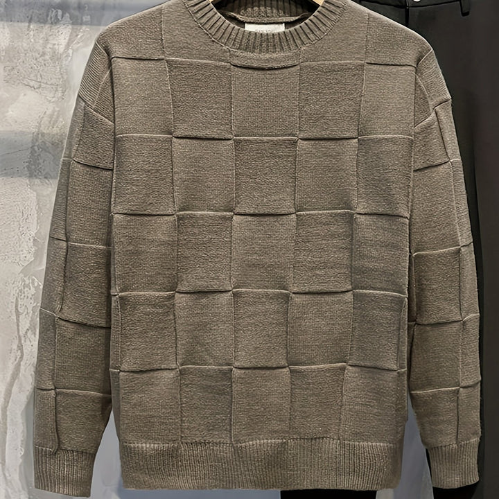Sullivan | Textured Check Crewneck Sweater