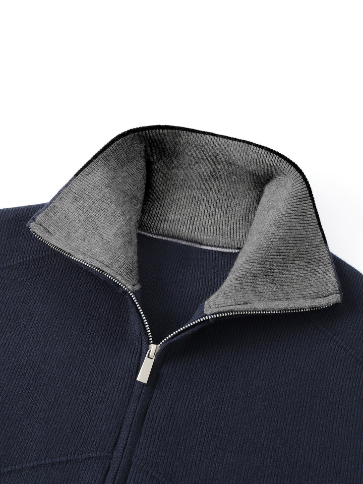 Barnaby | Zip-Front High-Neck Cardigan