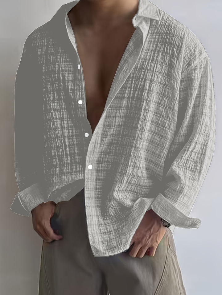 Rafael | Relaxed Textured Long-Sleeve Shirt