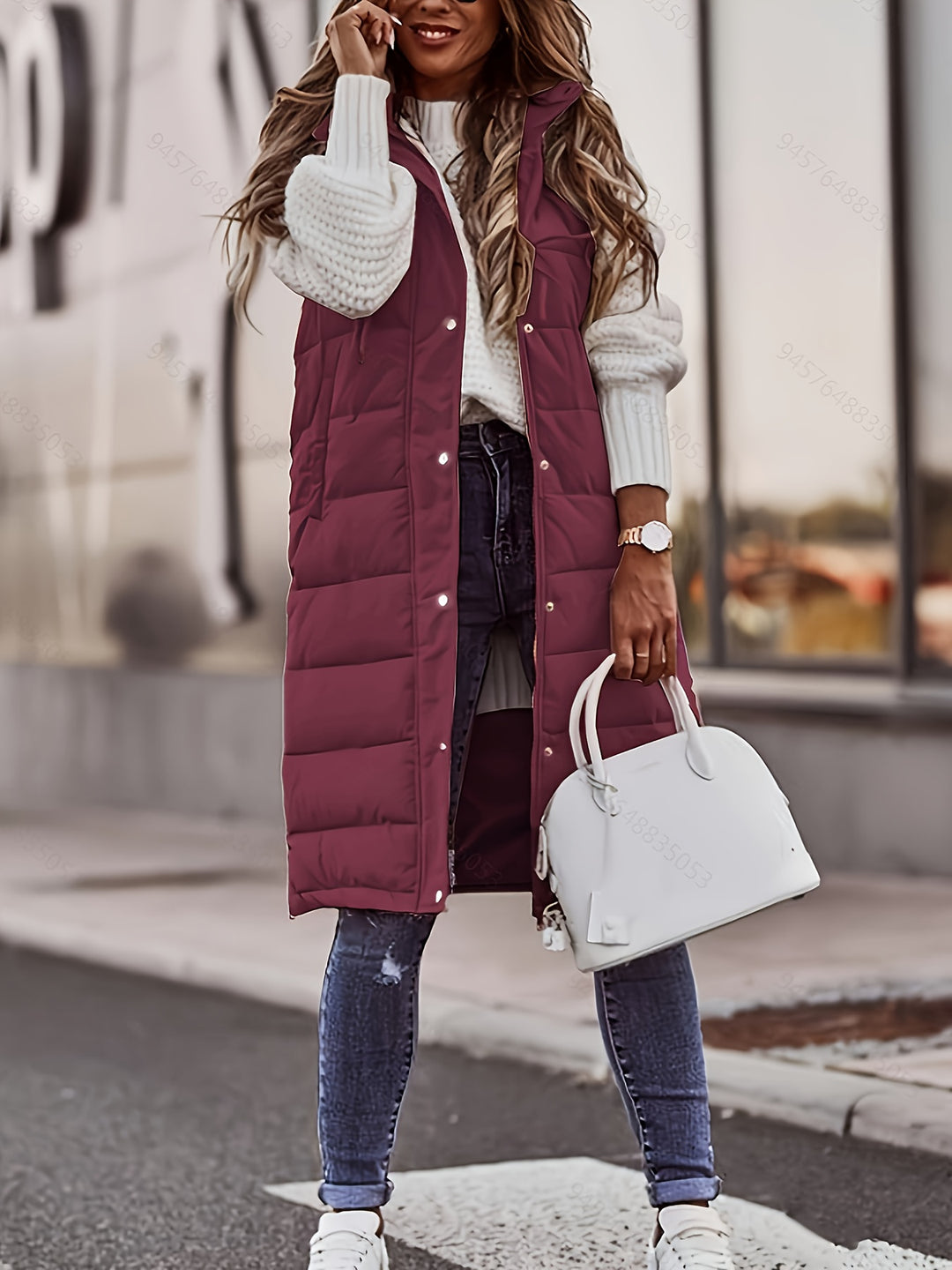 Helen | Longline Hooded Padded Vest