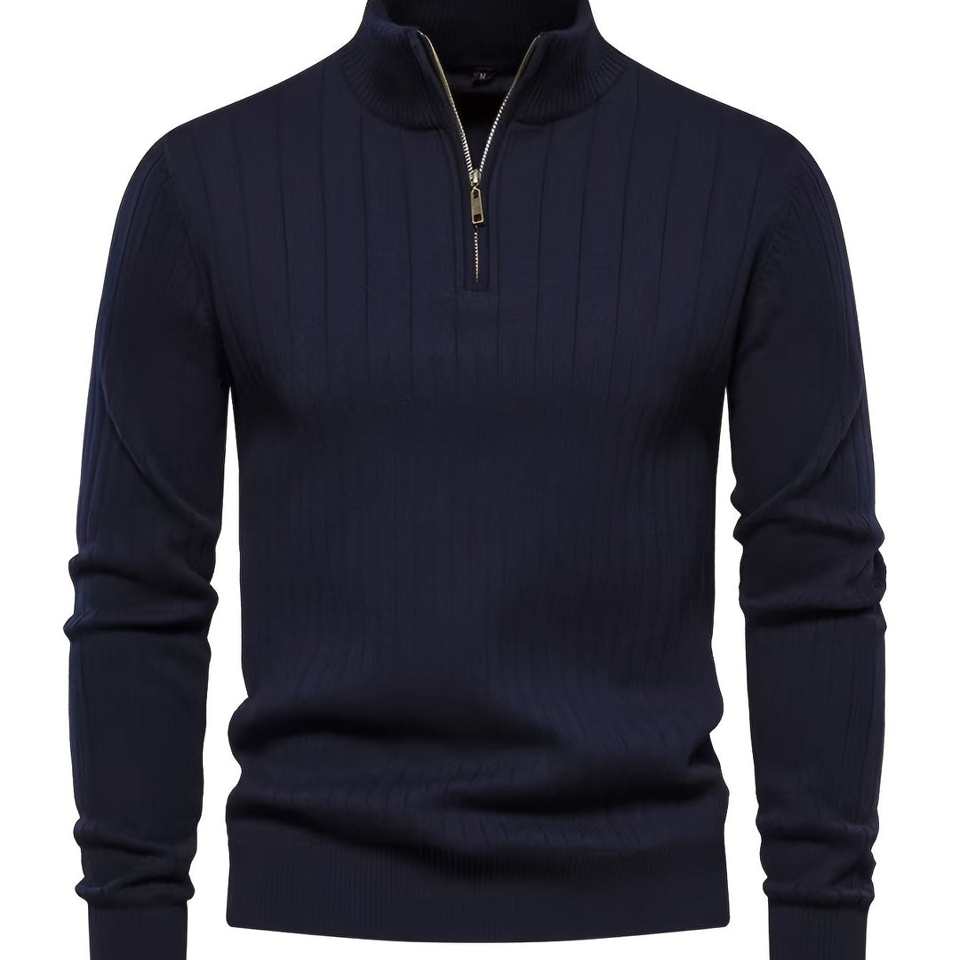 Reid | Quarter-Zip Stand Collar Sweater