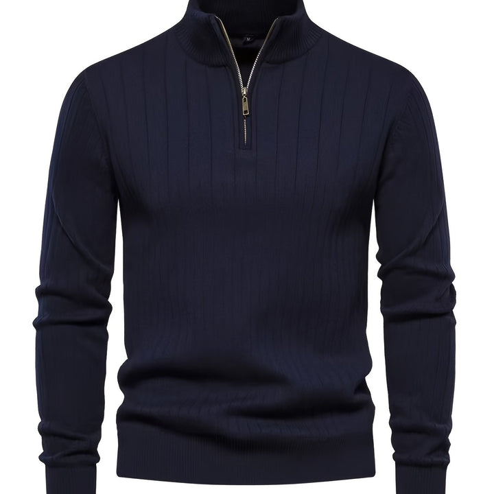 Reid | Quarter-Zip Stand Collar Sweater