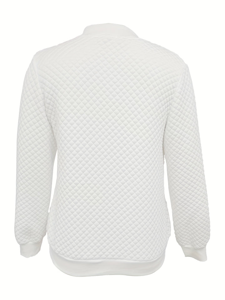Carolyn | Quilted-Texture Baseball Jacket