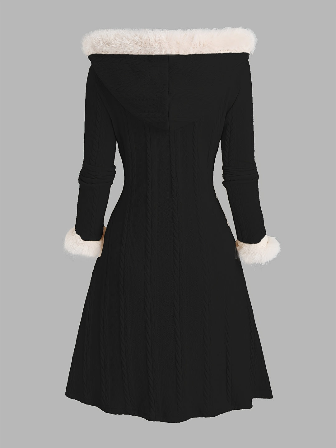 Nadia | Fur-Trimmed Hooded Longline Coat