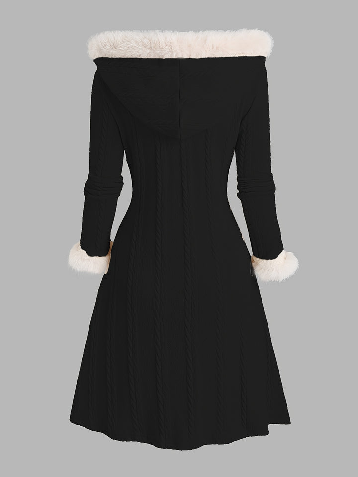 Nadia | Fur-Trimmed Hooded Longline Coat