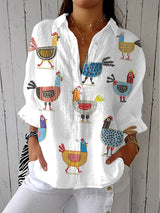 Paloma | Classic Chicken Design Blouse