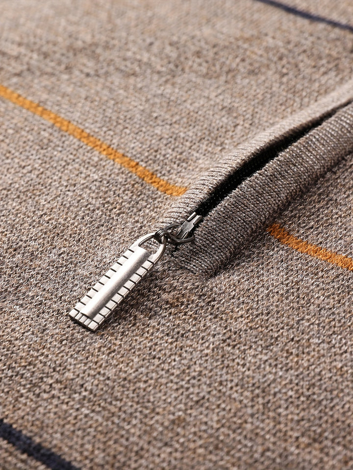 Garrick | Refined Striped Zip-Neck Sweater