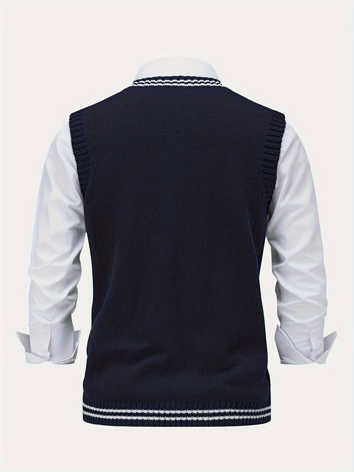 Gideon | Cable-Knit V-Neck Sweater Vest