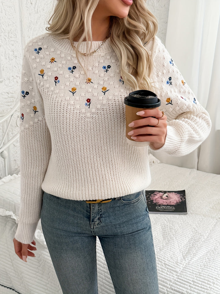 Wren | Floral Embroidered Knit Sweater