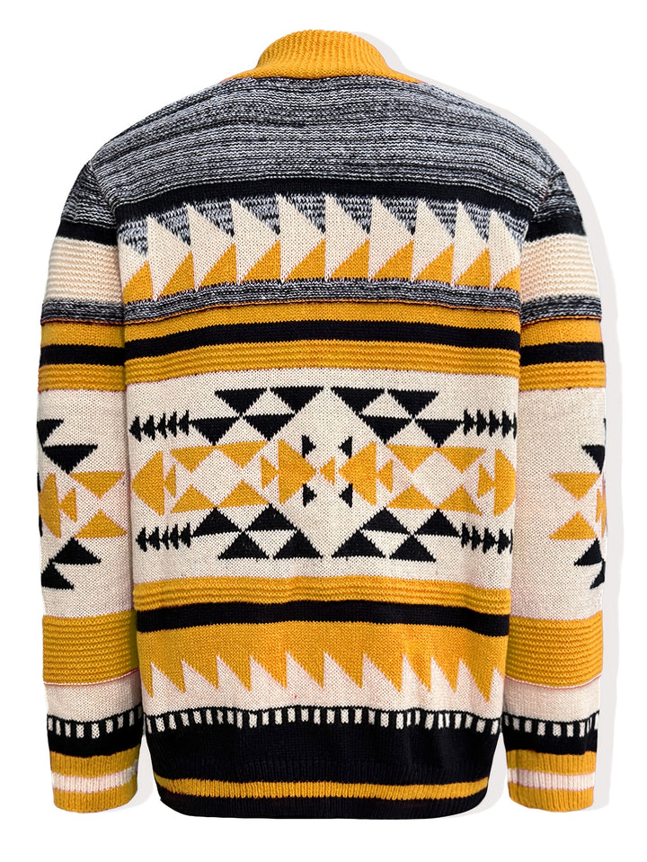 Callum | Patterned Zip-Up Cardigan