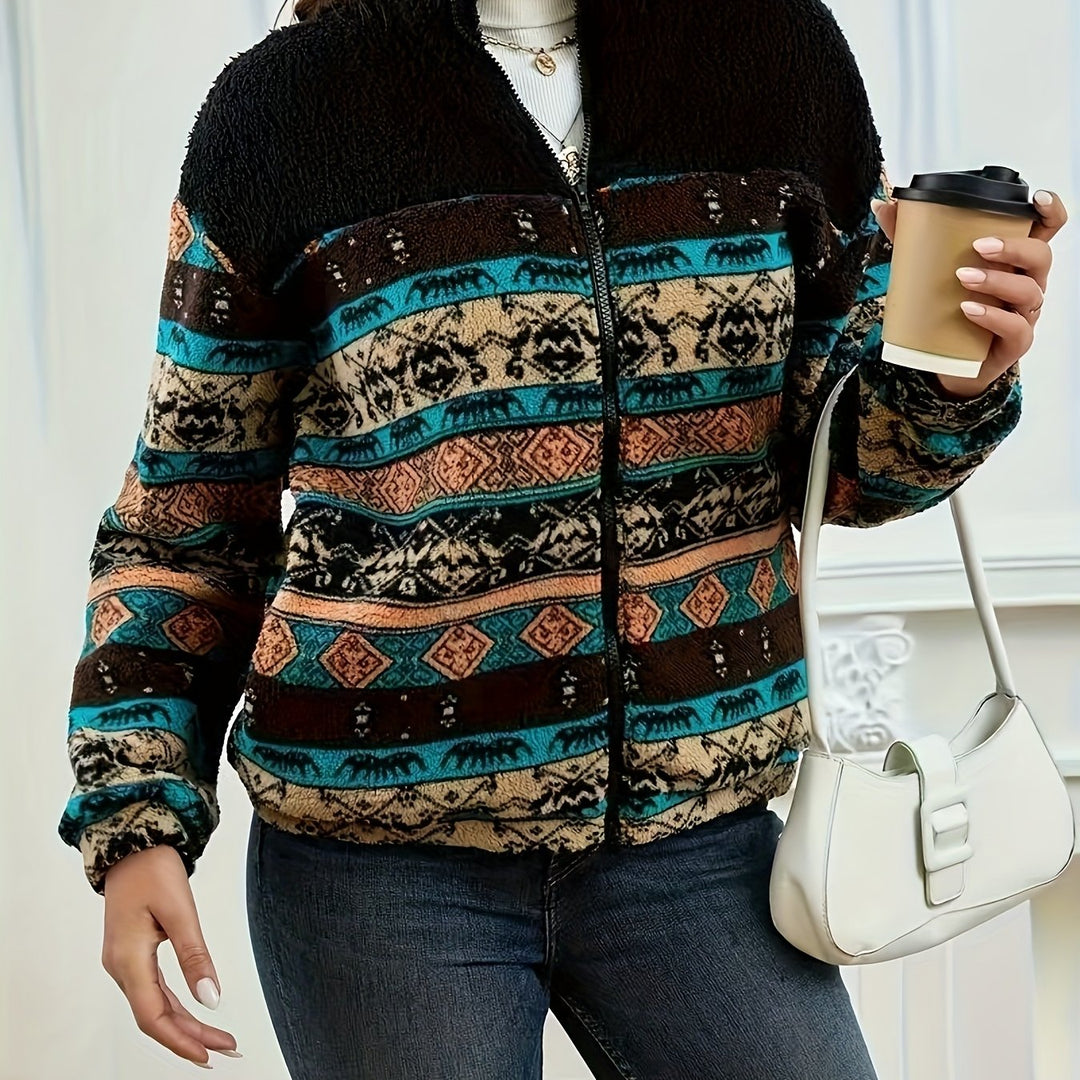 Maisie | Patterned Zip Jacket