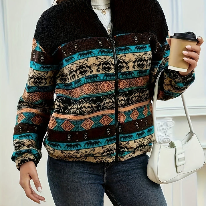 Maisie | Patterned Zip Jacket