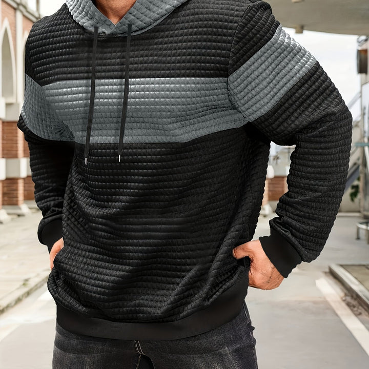 Hayes | Textured Colour-Block Hoodie