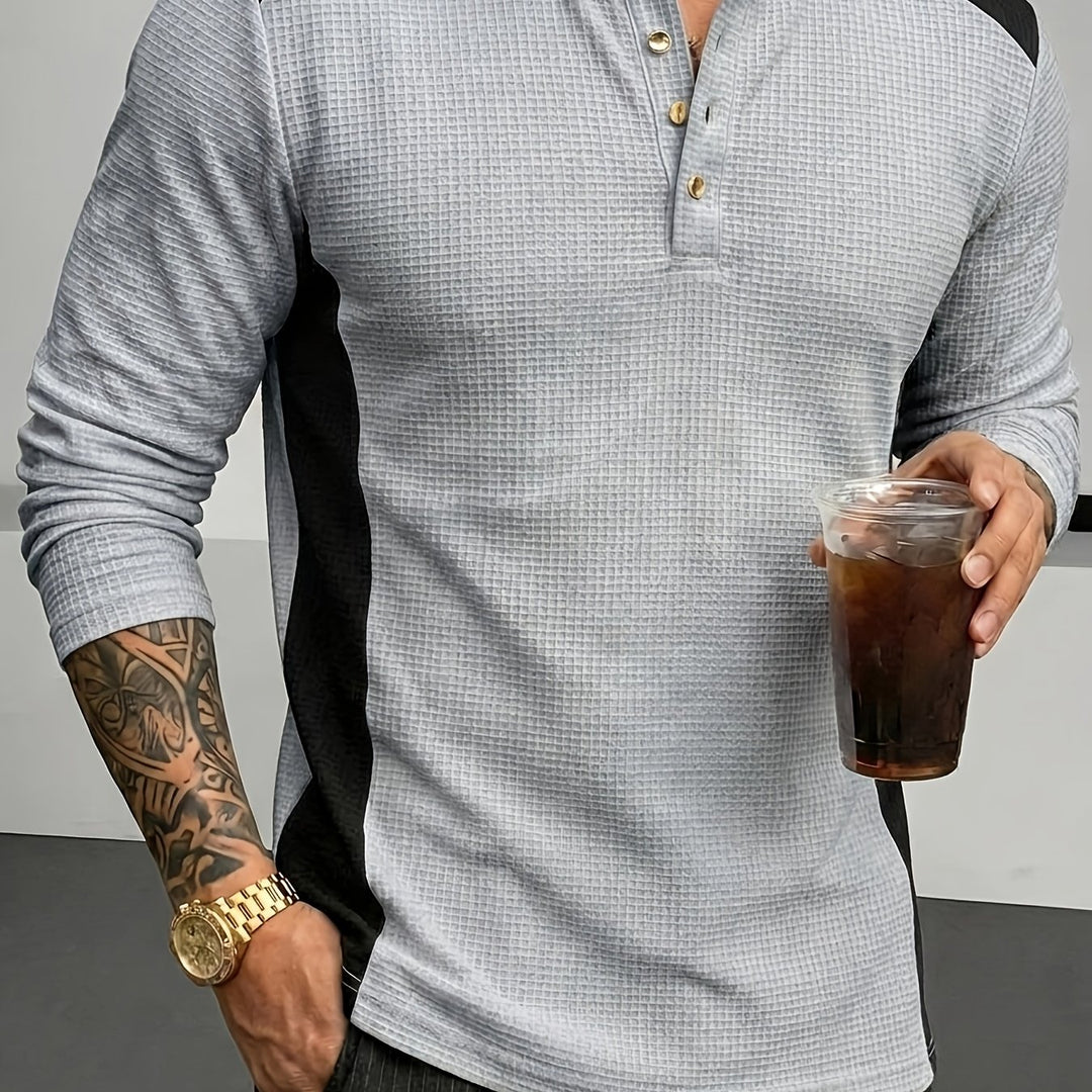 Curtis | Textured Long-Sleeve Henley