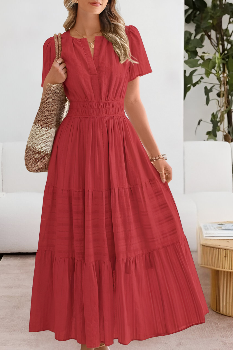 Daphne | Tiered Flutter-Sleeve Maxi Dress