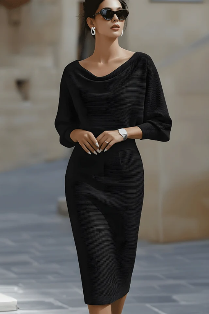 Ramona | Draped Batwing Midi Dress