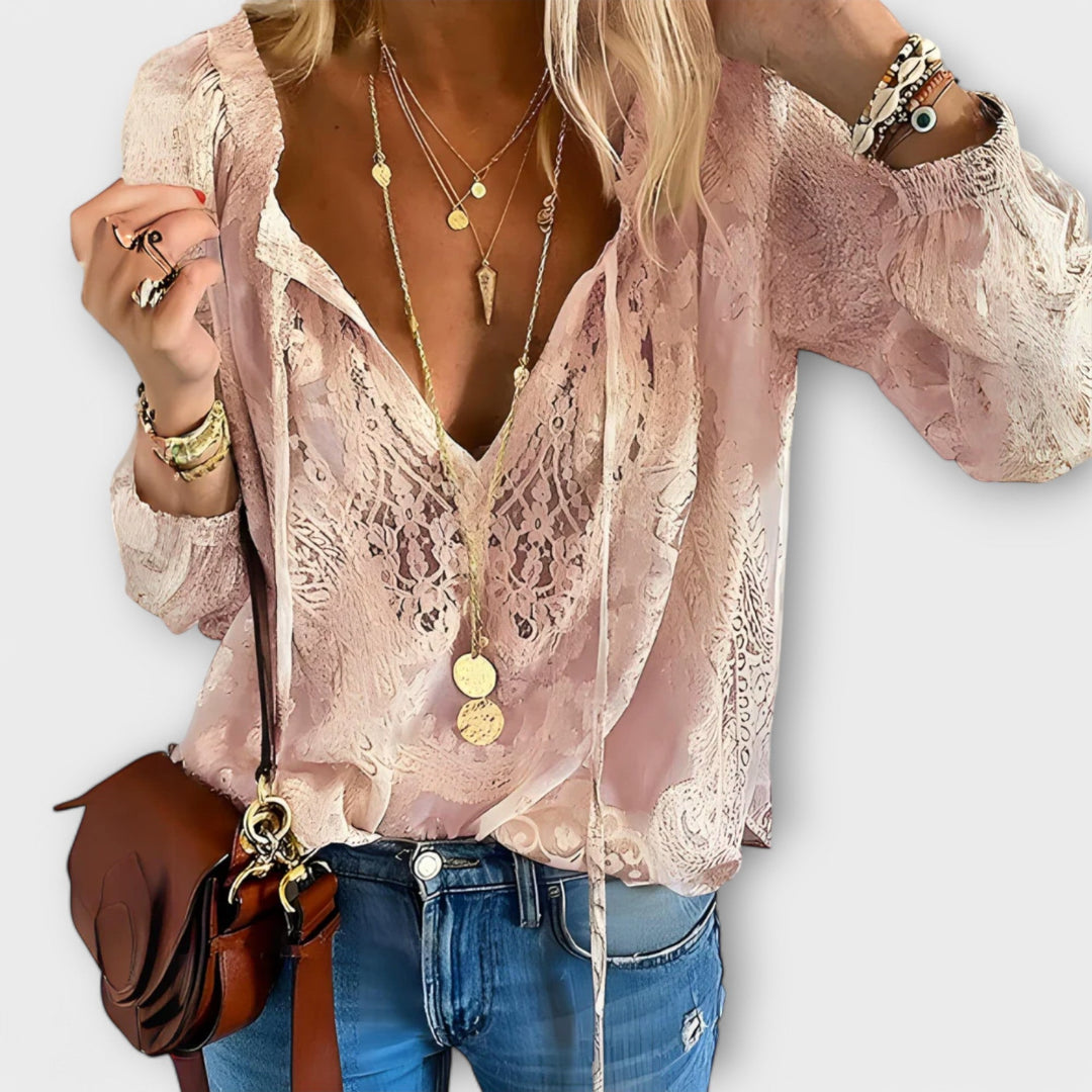 Fleur Romantic Tie-Neck Blouse Styling