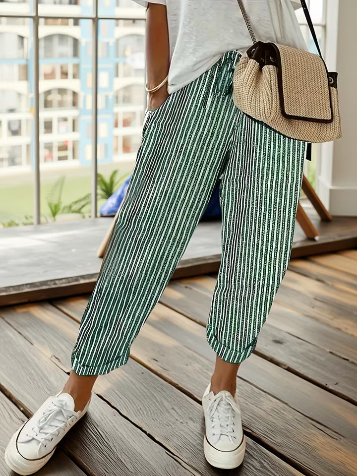 Marley | Striped Wide-Leg Casual Pants