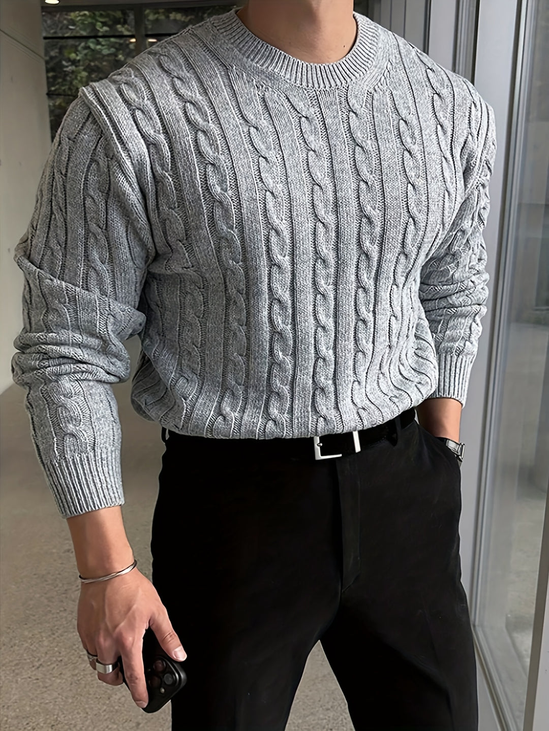 Jonas | Cable Knit Crew Neck Sweater