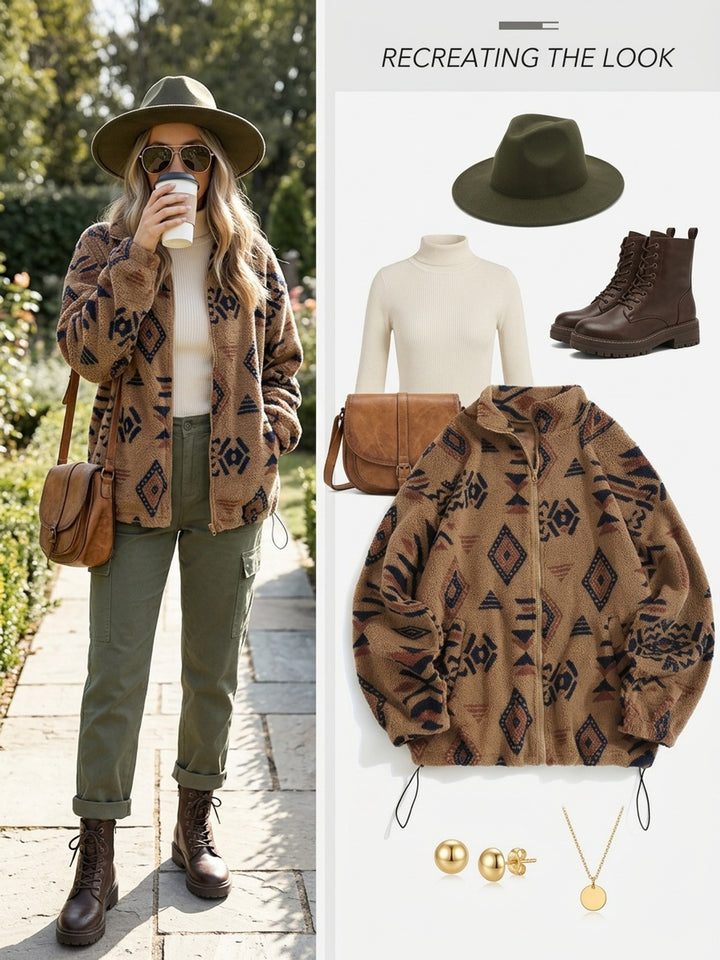 Carmen | Patterned Zip-Up Jacket