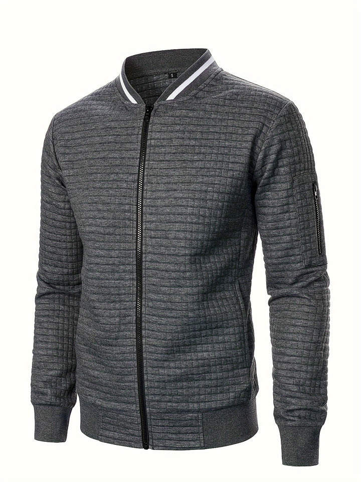 Raymond | Textured Zip-Up Bomber Jacket