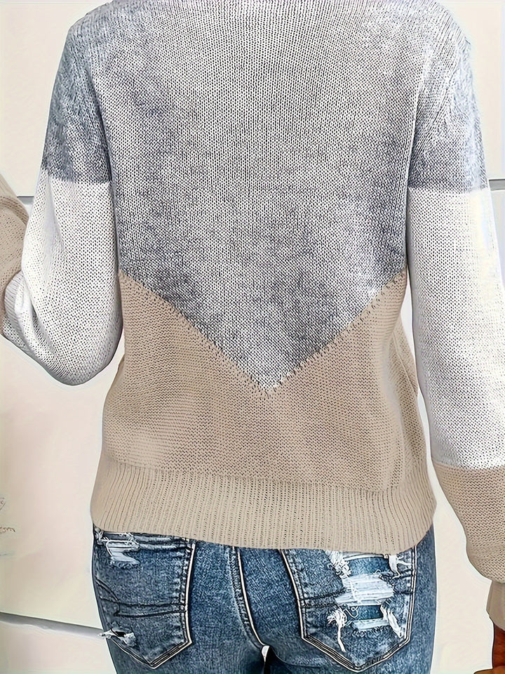 Renata | Colorblock V-Neck Sweater