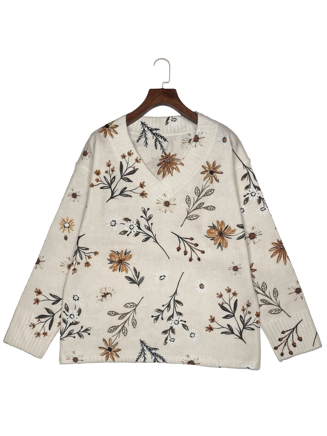 Ainsley | Floral V-Neck Sweater