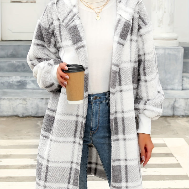 Antonia | Cozy Plaid Hooded Cardigan