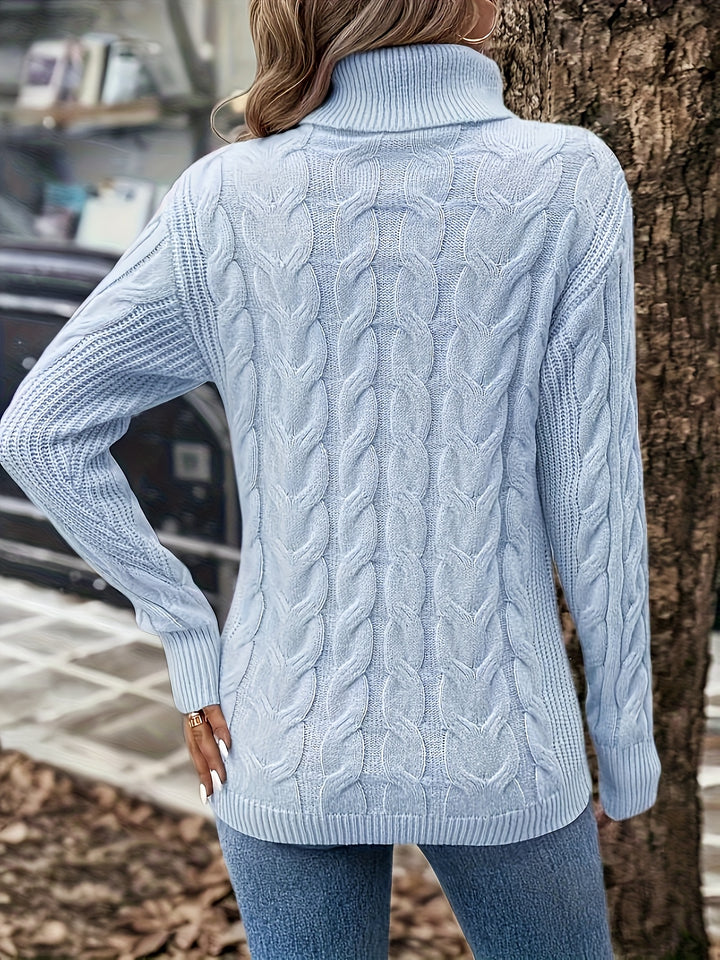 Celeste | Cozy Cable-Knit Turtleneck Sweater