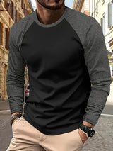 Trevor | Two-Tone Raglan Long-Sleeve Top