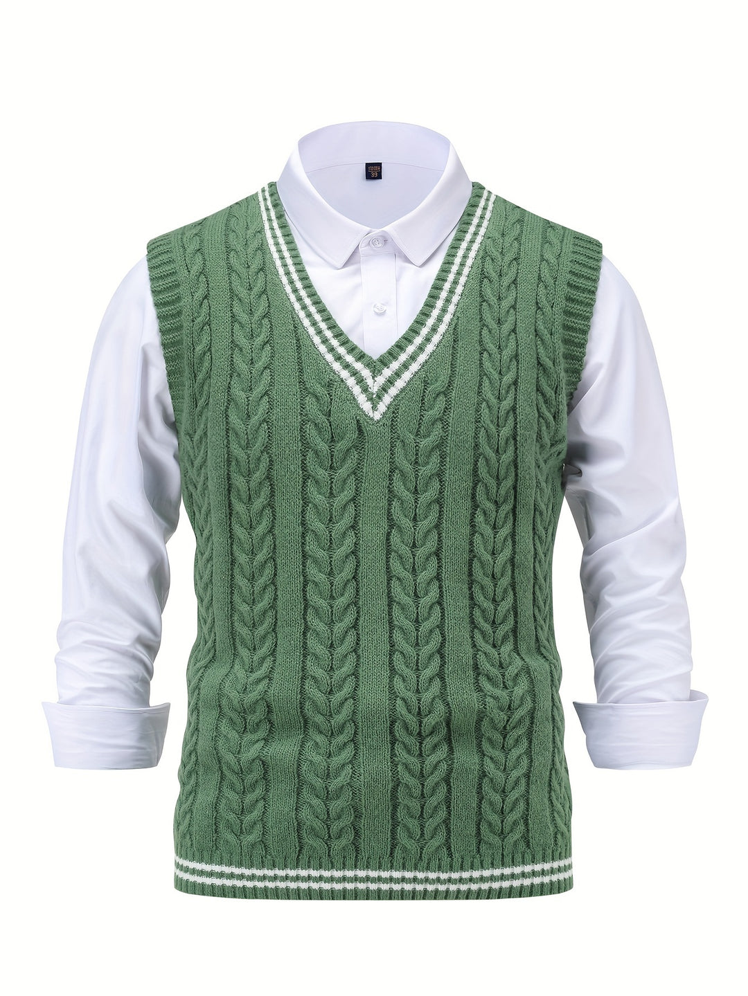 Gideon | Cable-Knit V-Neck Sweater Vest