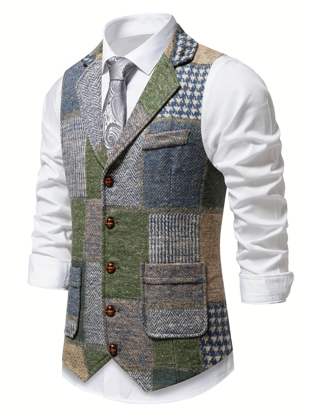Tobias | Patchwork Tailored Waistcoat