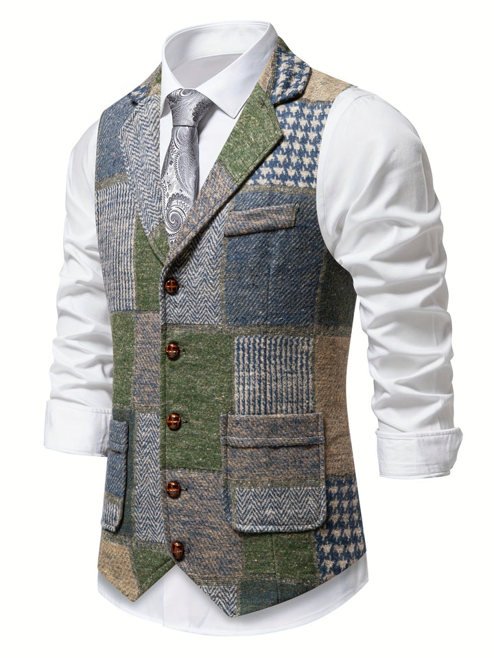 Tobias | Patchwork Tailored Waistcoat