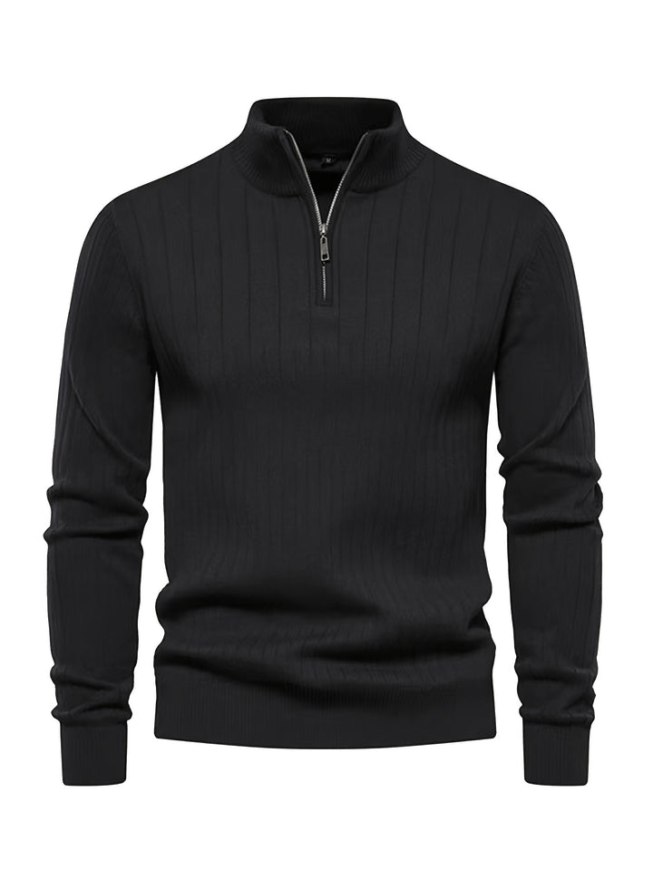 Reid | Quarter-Zip Stand Collar Sweater