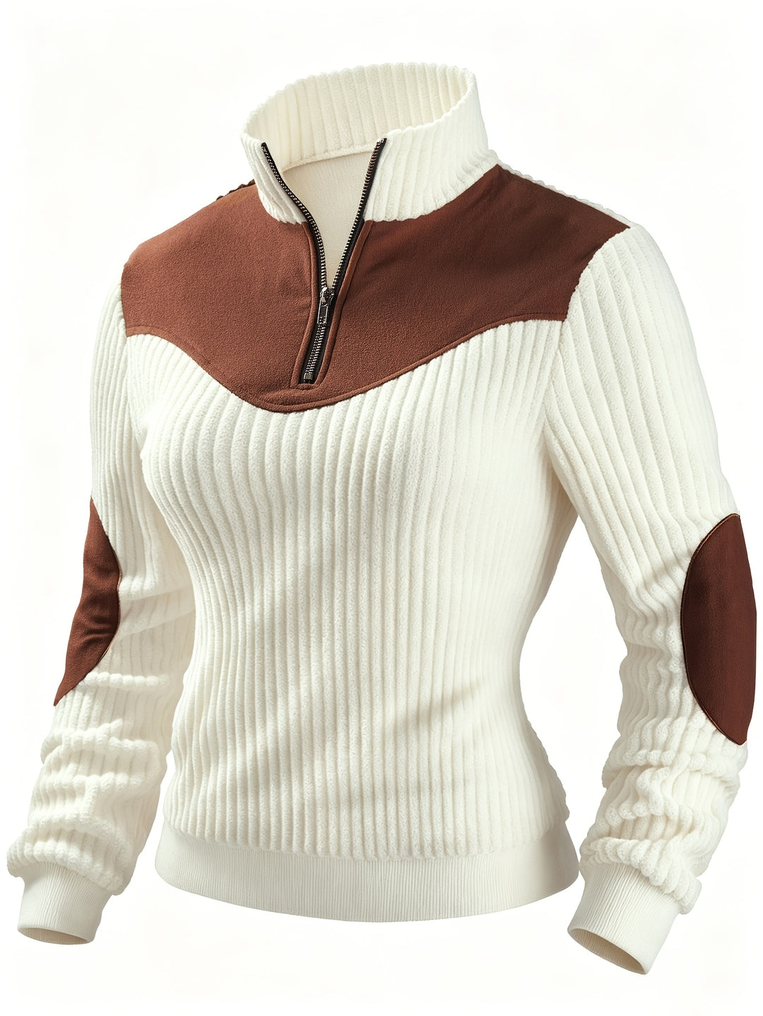 Lucinda | Ribbed Quarter-Zip Pullover