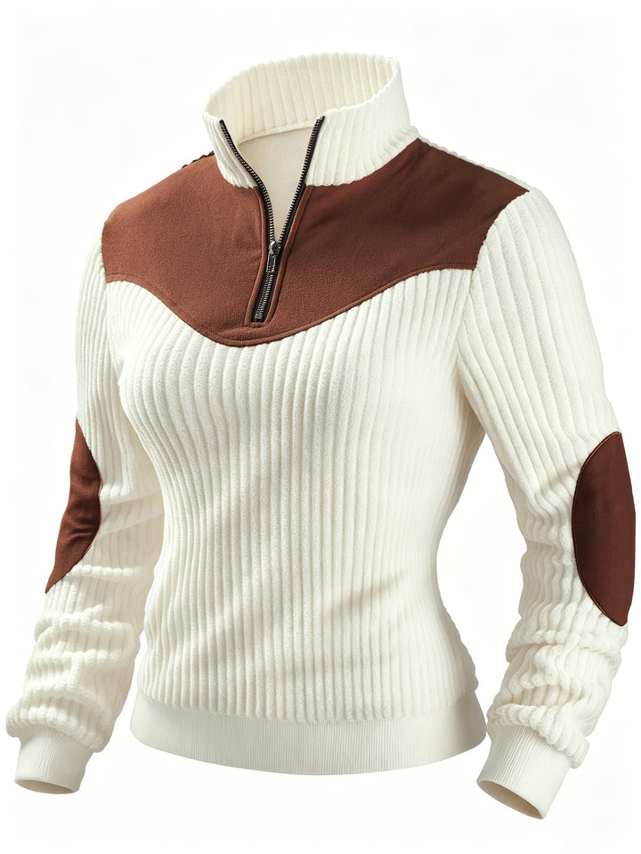 Lucinda | Ribbed Quarter-Zip Pullover