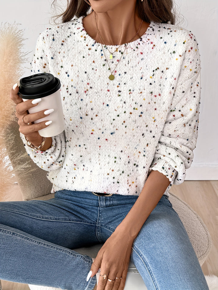Sylvia | Speckled Round Neck Sweater