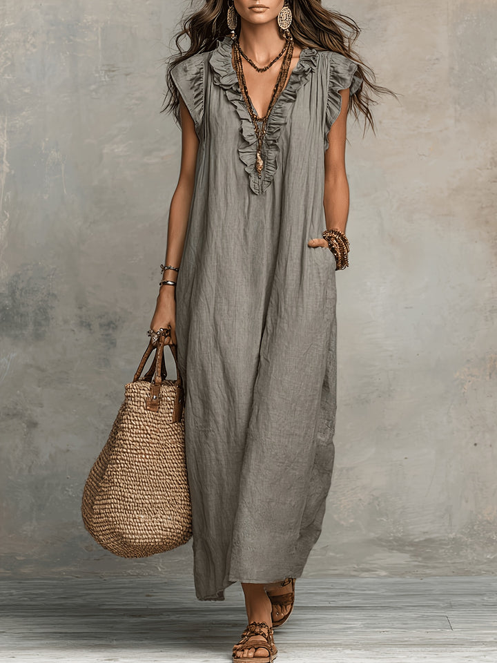 Marisol | Ruffled Bohemian Maxi Dress